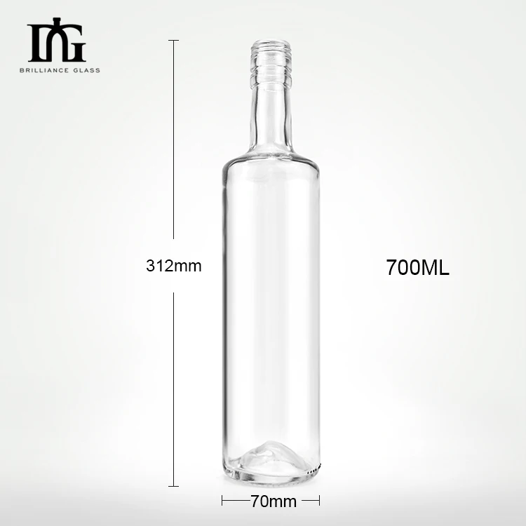 Glass Bottle Empty Oval Round Bottle for Water Juice Milk Coffee Olive Oil Hot Sauce Wine Liquor 300ml 375ml 500ml