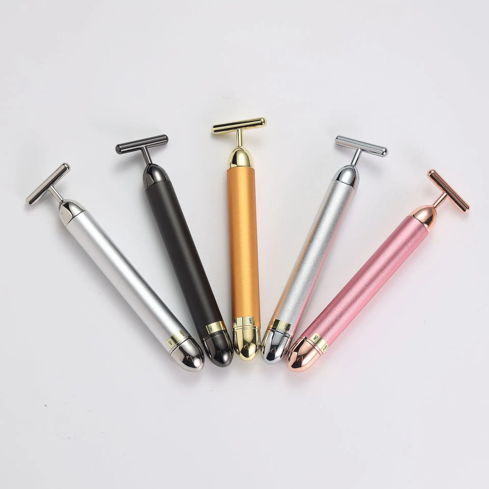 24K Gold Facial Massage Roller Electric steel roller massage  for face Skin Tightening Vibrating Sonic roller massage