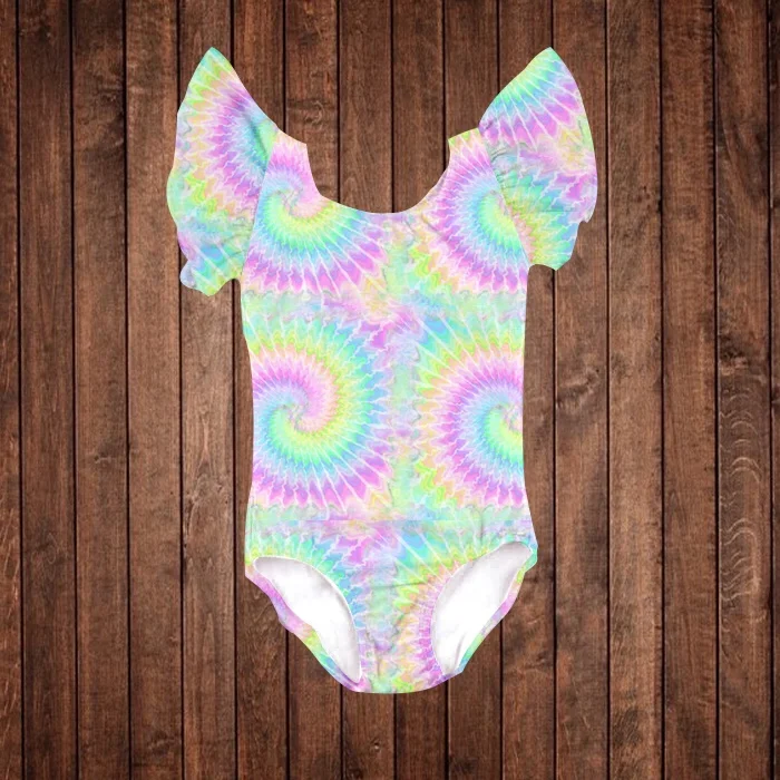 Оптовая продажа модные детские летние комбинезоны с рукавами-фонариками и принтом для