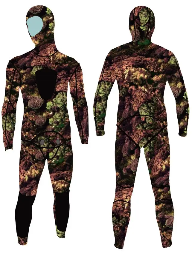 Two Piece Set 5mm Wetsuit Scuba Diving Suit Men Neoprene Underwater hunting Surfing Front Zipper Spearfishing Suit