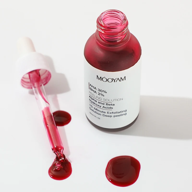 Private Label Skin Care Anti Acne Whitening Facial Serum Peeling Solution Exfoliating AHA 30% BHA 2% Face Serum