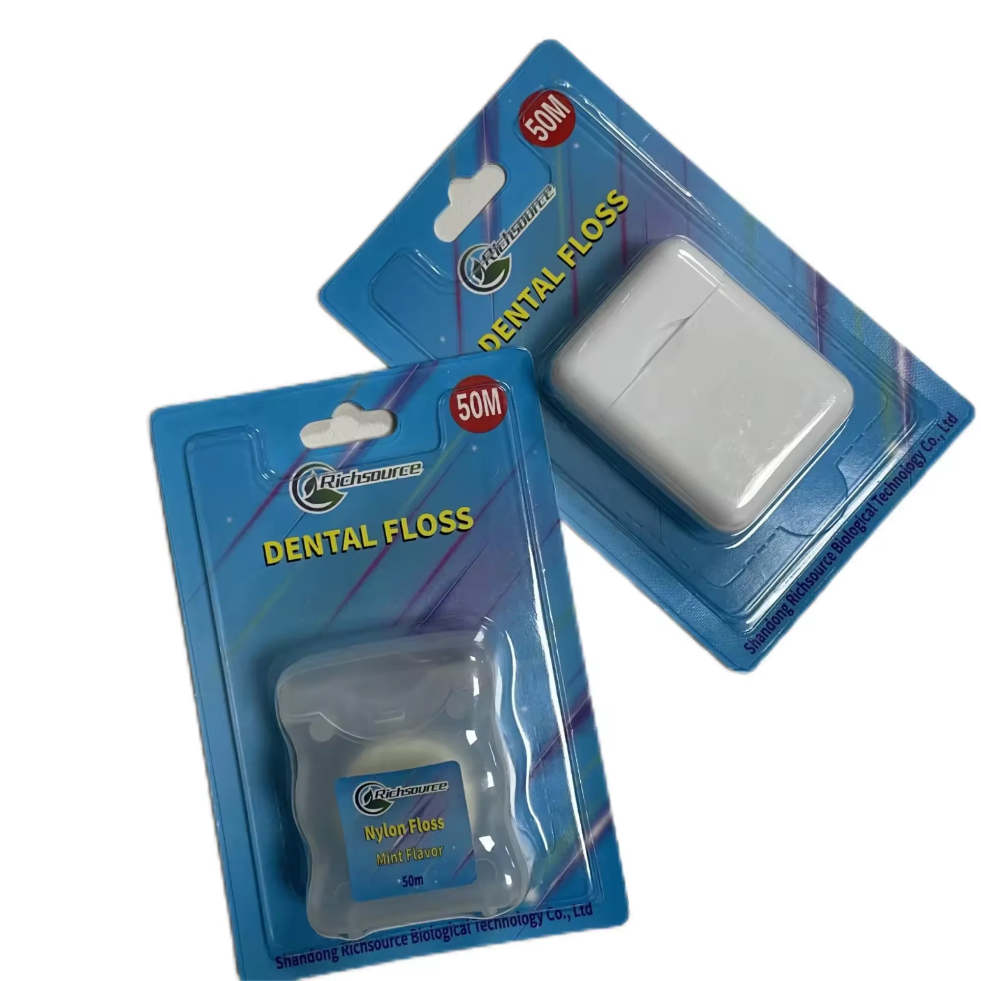 Custom Packaged Nylon Dental Floss with Mint Flavor Low Price 30M 50M Oral Teeth Cleaning Floss Pick Made Bamboo Candelilla Wax