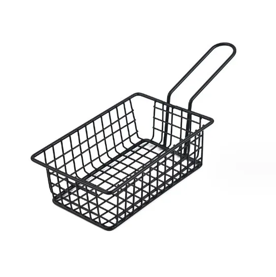 Tableware Deep Fry Basket Wire Mesh French Frying Serving Food Display Rack for chips onion rings