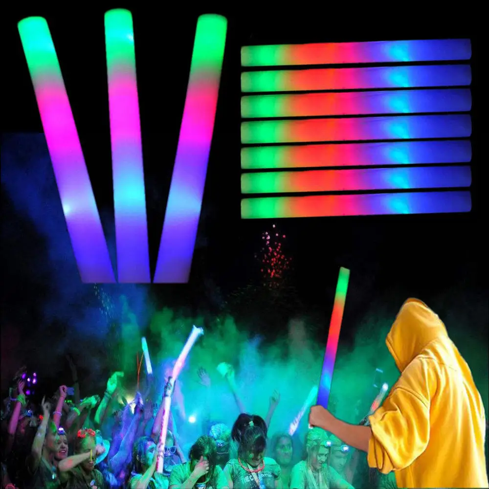 18inch Custom Flashing Led Stick Cheering Concert party foam led glowing in the dark foam baton light sticks for party concert