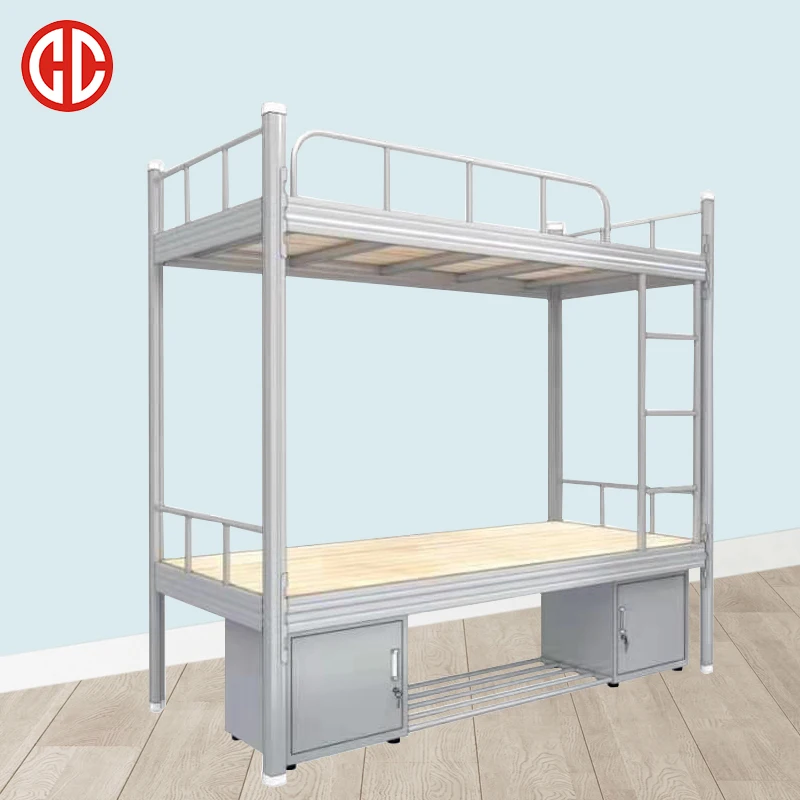 Высококачественная сверхпрочная стальная двухъярусная металлическая кровать для взрослых белая квартиры студенческого общежития