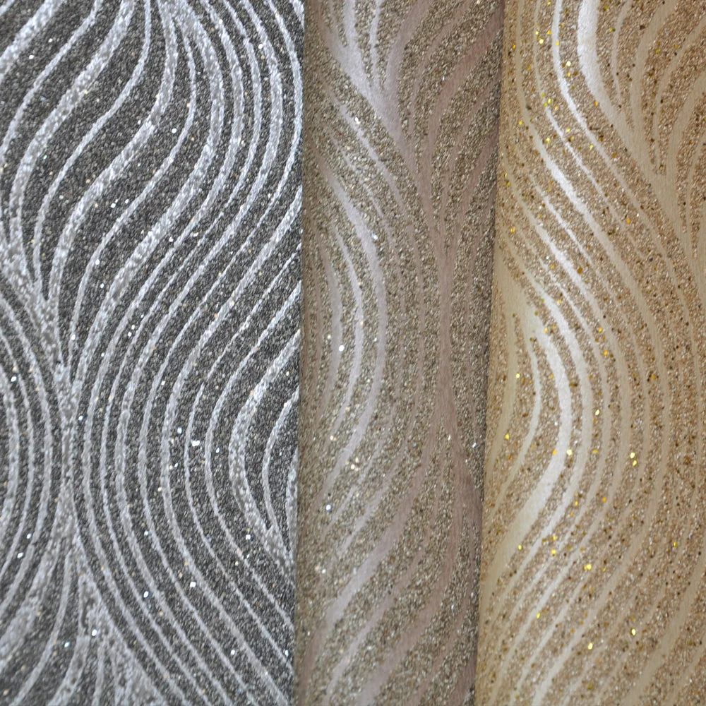 Free Samples Black Gold Glitter Mica Wallpaper Fireproof Wallpaper Fashion Home Interior Decoration