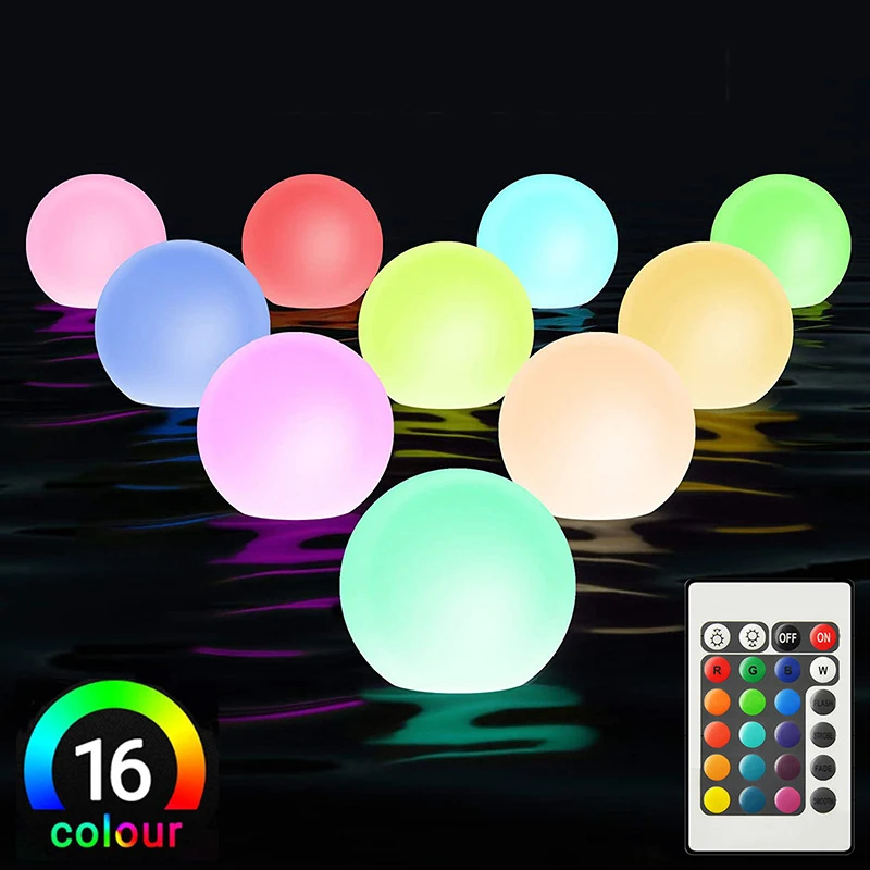 Led Luminous Ball Light Outdoor Lawn Floating Swimming Pool Decoration Night Lights Colorful Remote Control Toy Lamp