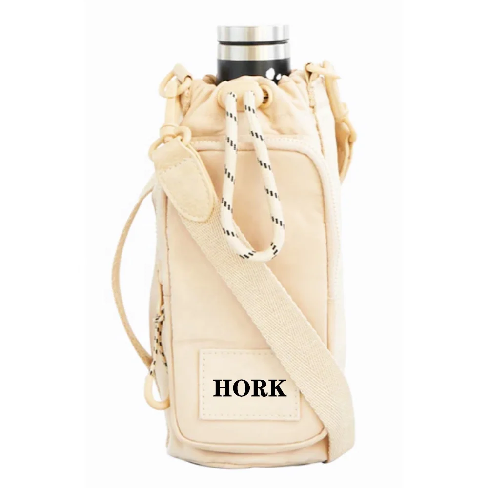 Custom Fashion Outdoor Waterproof Hiking Sports Gym Nylon Crossbody Shoulder Bag Glass Holder Bag Water Bottle Sling