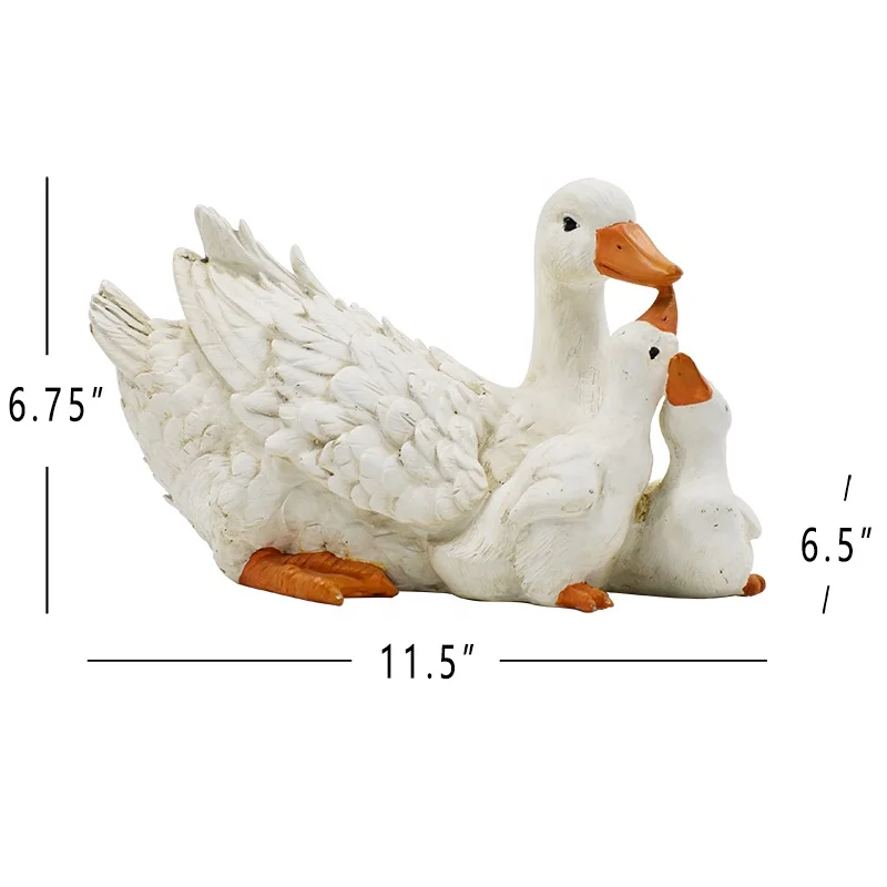 
Creative Animal Sculpture Resin Duck Family Figurines Garden Resin Ornament 