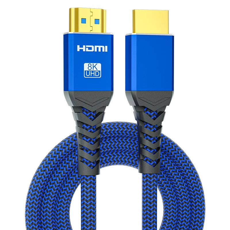 OEM Nylon braided  retro hdmi cable 8K HDMI2.1 Cable 3D 48Gbps Gold plated 2.1 hdmi kabel 1m 1.5m 2m 3m 5m