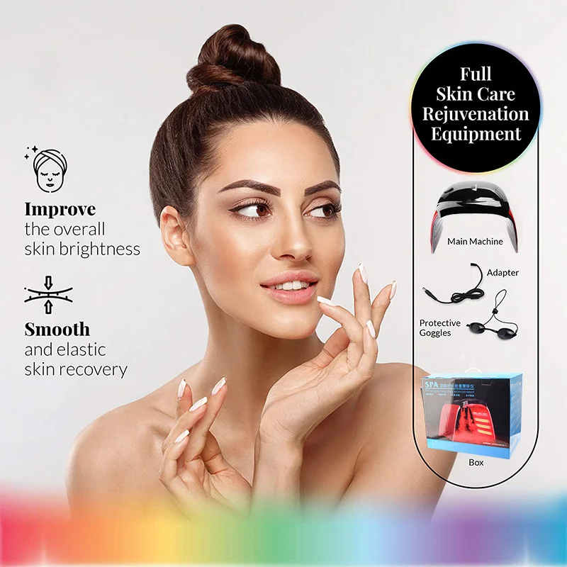 Home Use Beauty Equipment Photodynamic Therapy 7 Colors PDT LED Light Therapy Machine with Nano Mist Spray