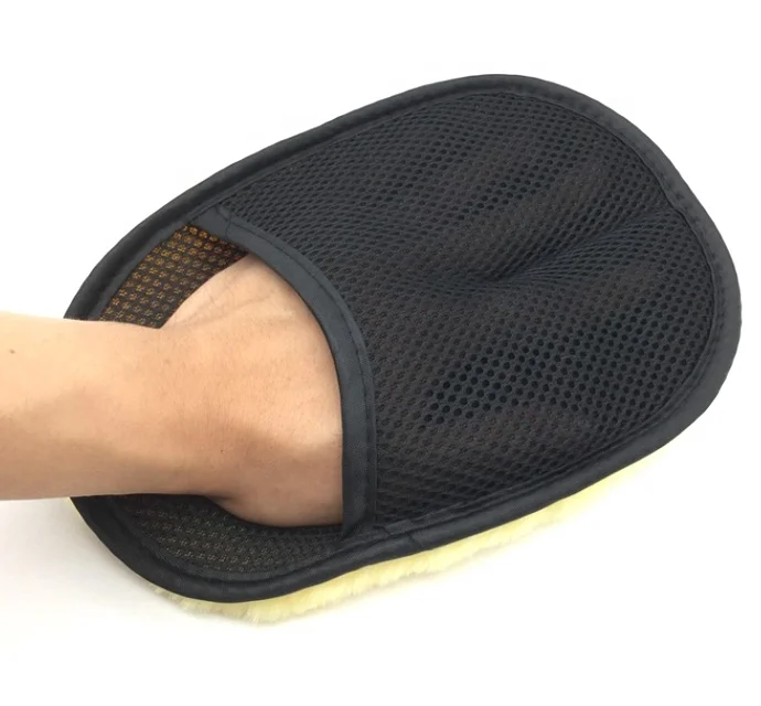 Auto Car Fake Lamb Sheepskin Wool Car Cleaning Pad, Lamb Wool Cleaning Mitt