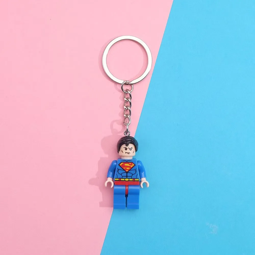 2024 year Cartoon Building Block Keychain Buzz Light year Superhero Avengers Radish Rabbit Couple Pendant Lego keychain