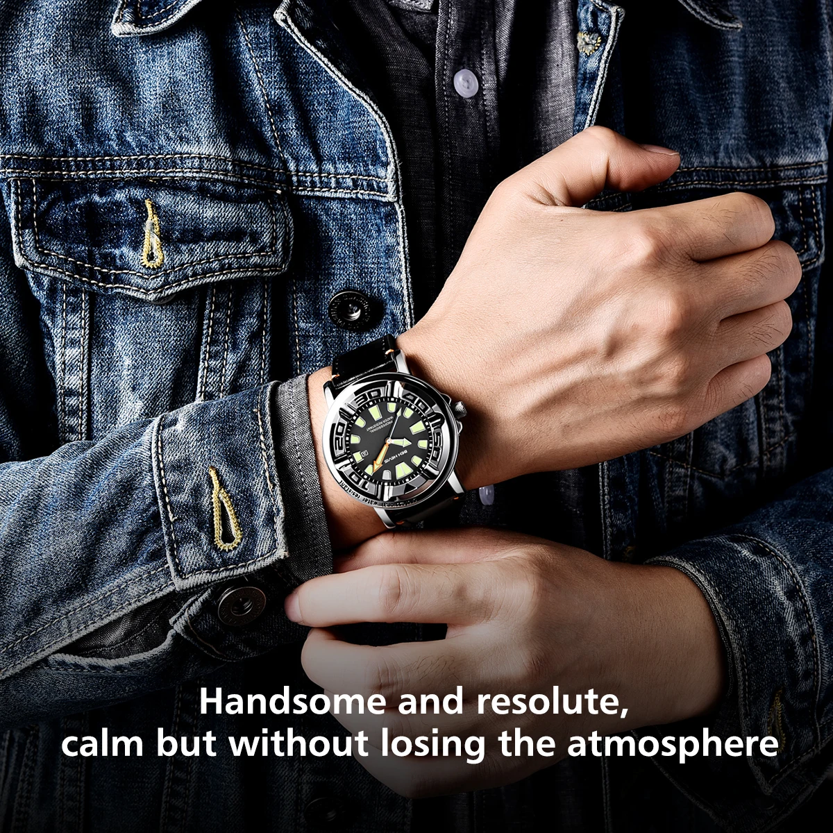 BEN NEVIS BN3019G High Quality Fashion Men Quartz Watch Leather Band Waterproof Luminous Date Display Watch Casual Watch Design