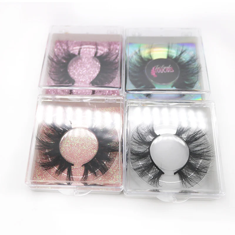 10pcs Wholesale Square False Eyelash Packaging Box Custom your Logo Fake 3d Mink eyelashes Boxes Faux Cils lash strip Case Empty
