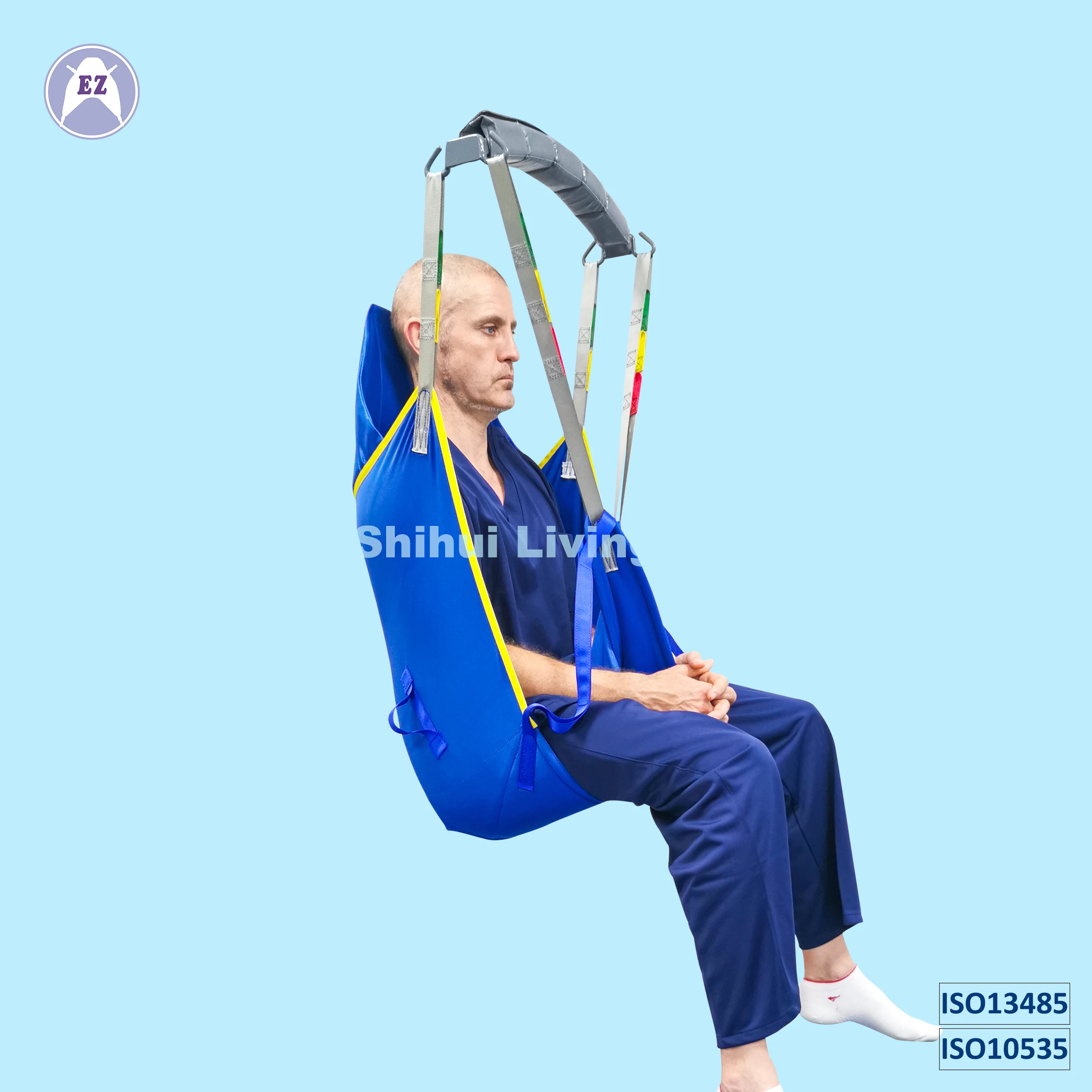 Patient Sling Universal Padded Sling Disabled & Elderly Patient Hoist SWL 350KG   ISO13485 With Head Support