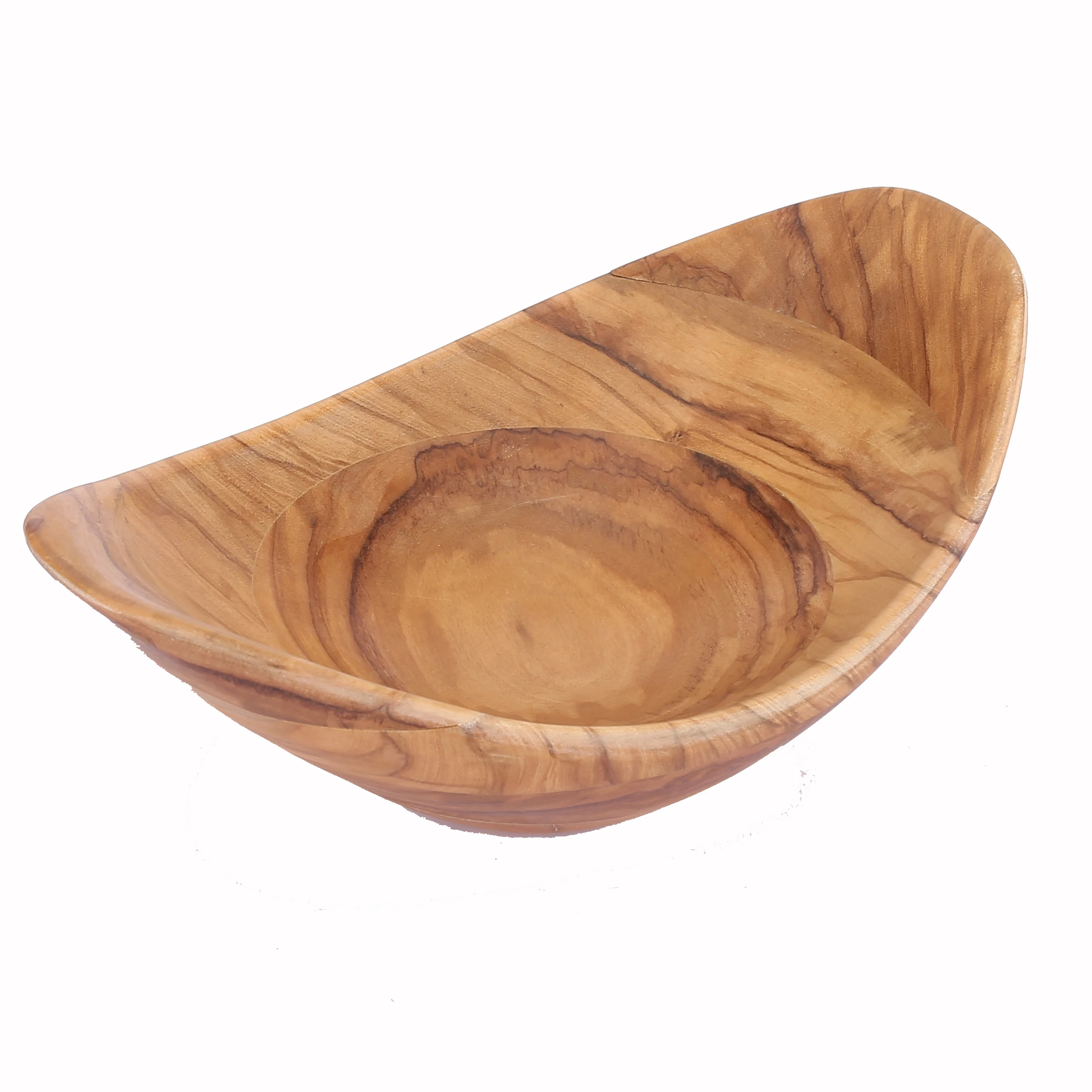 
Hot Sale Large Round Olive wood chocolate tray Bamboo Wood Salad Bowls for candies nuts snacks 