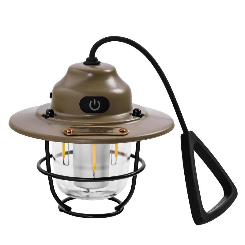 Portable Rechargeable Horse Lantern Tent Dimmable Retro Atmosphere Camping Lamp Outdoor