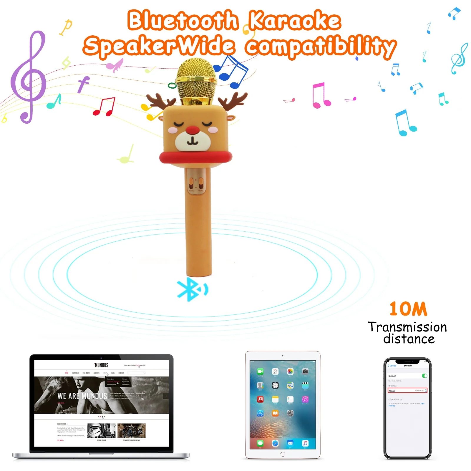 Factory Mini Portable Wireless Karaoke Microphone Handheld Condenser Karaoke Singing Speaker Mic Music Player As Gift For Kids