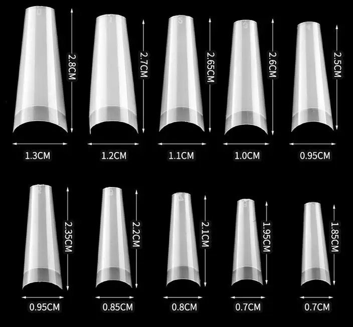 500pcs Reusable Lady White French Acrylic Style Artificial Coffin False Finger Nails Half Tips