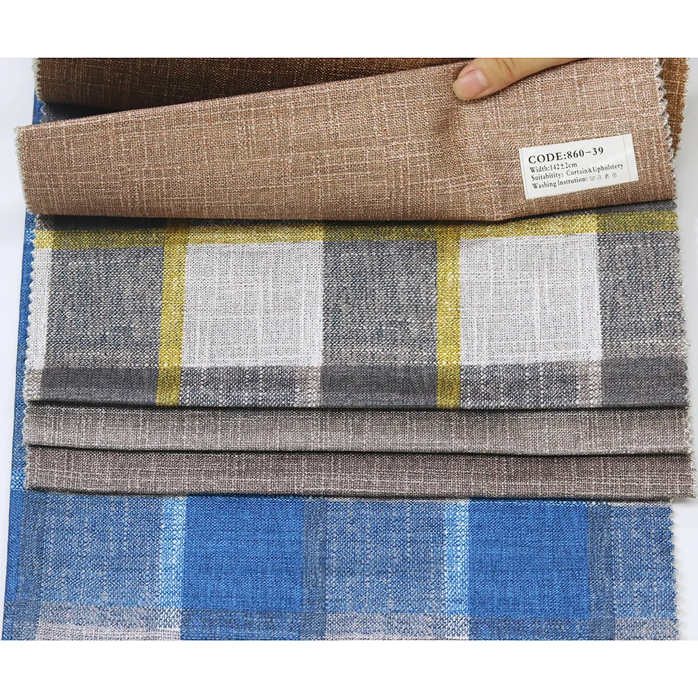 Atmospheric Plaid Striped Fabric Soft Material Fabric Comfortable Touch Home Sofa Fabric