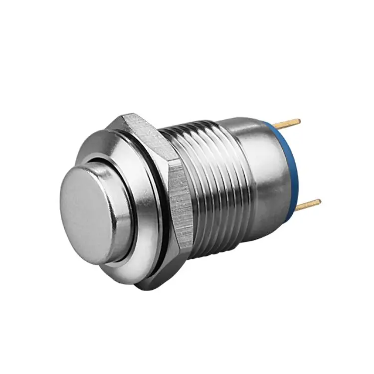 New product 12mm high current 12Amp metal push button switch waterproof IP65 latching or momentary optional