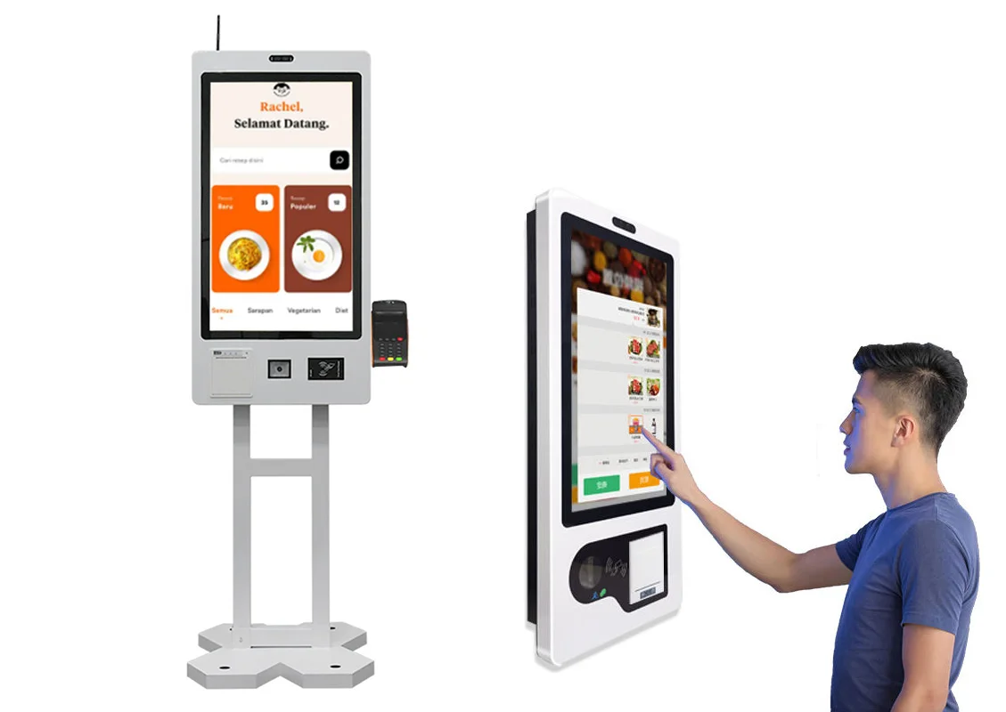 crtly Touch screen self checkout kiosk machines 27 inch wall mounted Self Ordering payment self service mcdonalds kiosk