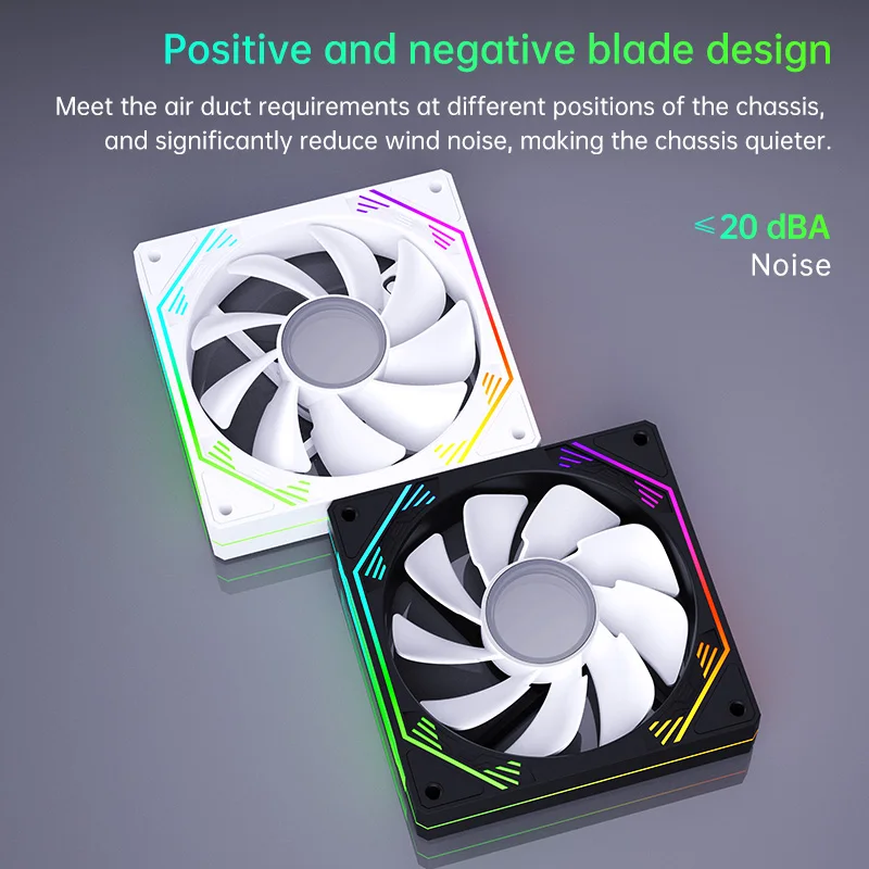 SNOWMAN 2024 High Performance Computer Case Fan ARGB 120mm Gaming PC Fan Silent Efficiency Fan For Computer Case White