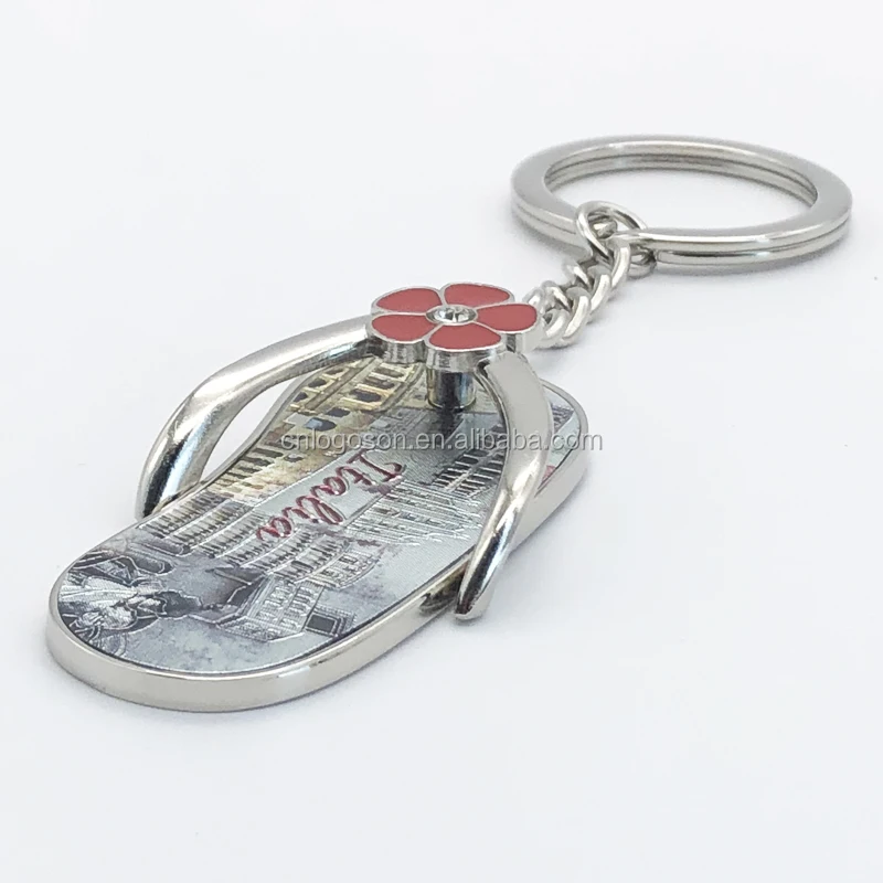 Factory Custom Key Chains Bear Bottle Opener Keyring Wholesale Rectangle Summer Flip Flop Beach Keychain