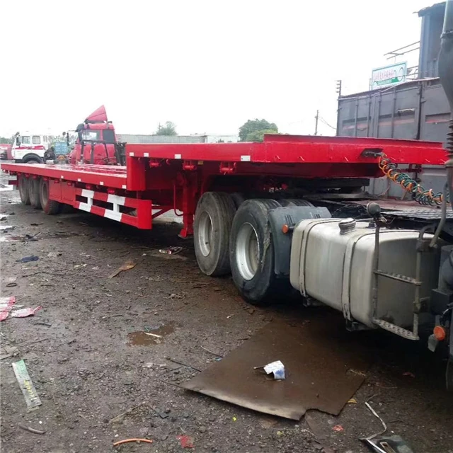 Second hand Good Quality 40ft trailer container flatbed used truck trailer full trailer low price for sale