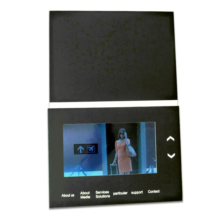 Factory Sales Custom 5inch 7inch Video Wedding Card with LCD for Loved One Wedding Gift Invitation