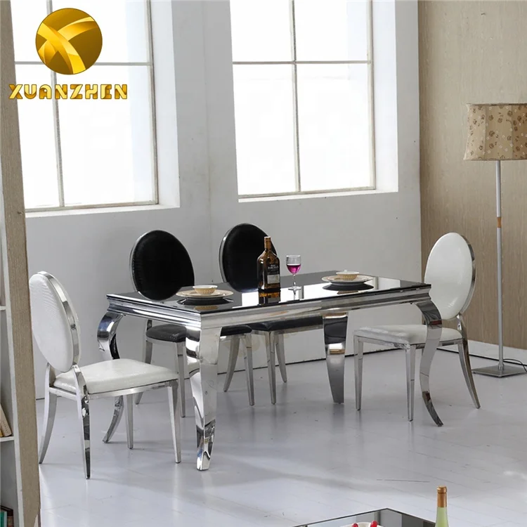 Home furniture factory cheap dining room sets restaurant dinning table set glass top dining tables with 6 chairs DT002