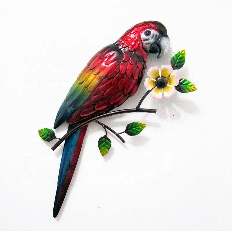 BETTER Colorful Hand Painting Metal Crafts for Sale Parrot Birds Home Wall Decor