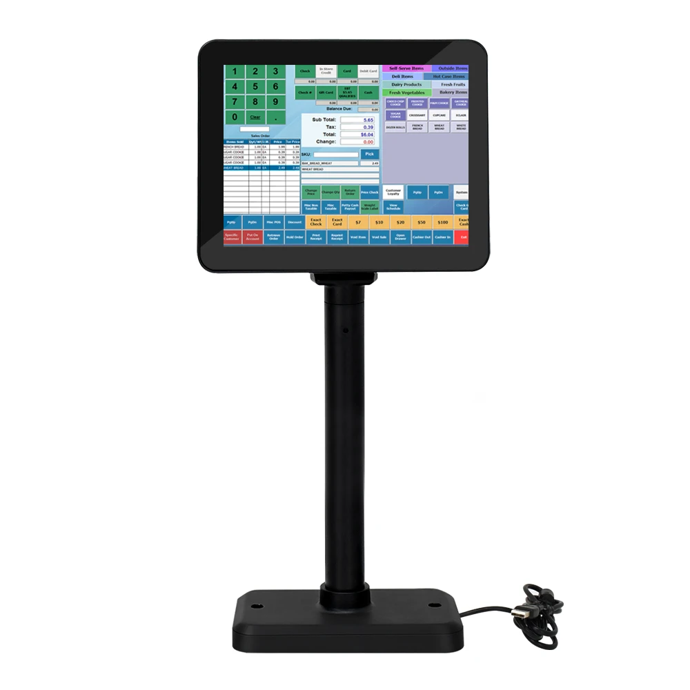 POS Manufacturer 9.7 inch Customer Display with VGA Interface 1024*768 Resolution for Supermarket Customer Facing Display
