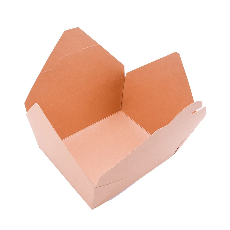 Hot Selling Take Away Fast Food Packaging Brown Kraft Paper Lunch Boxes For Restaurant
