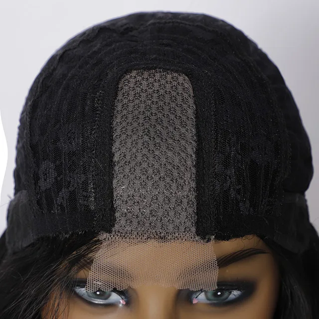 Wholesale cheap synthetic wigs lace frontal wig water Wave Heat Resistant Synthetic Hair black wig for women