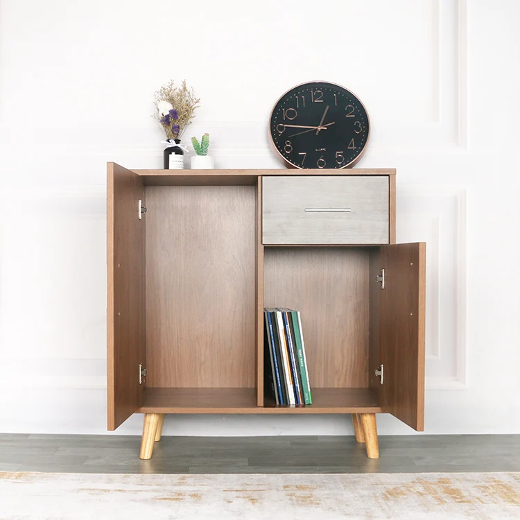 Industrial Knock Down Furniture Wooden Buffet Corner Cabinet for Storage Kitchen