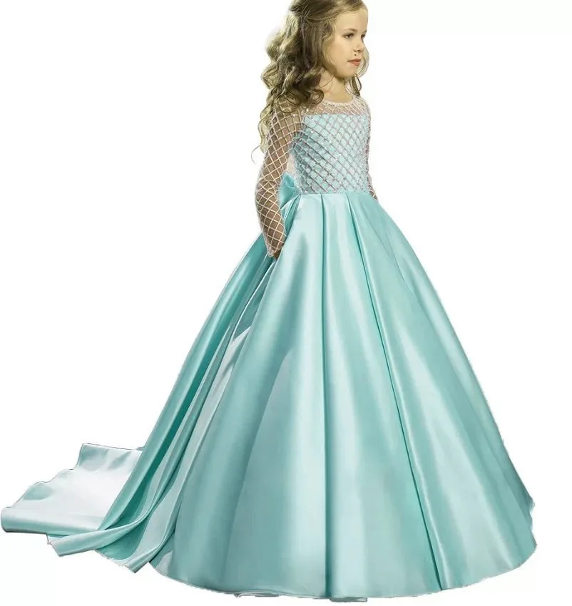 Latest sell well formal boutique fancy long ball gown wedding birthday evening little children kids girls party dresses 12years