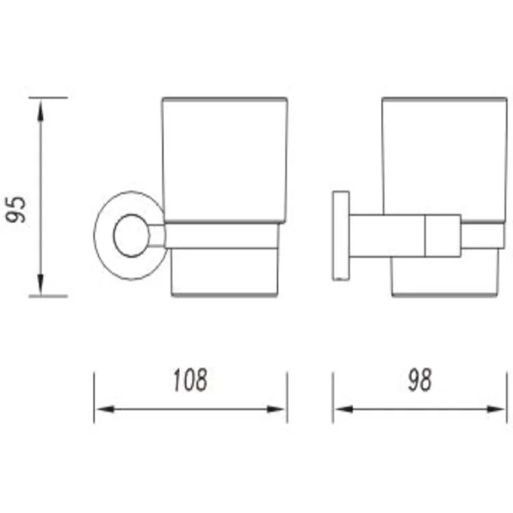 Retro Style Surface Single Cup Holder Glass Cups Metal Bathroom Accessories Toothbrush Tooth Cup Holder