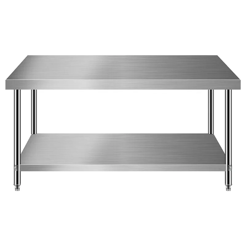 hot selling 201 304 inox kitchen stainless table Stainless steel kitchen workbench stainless steel table