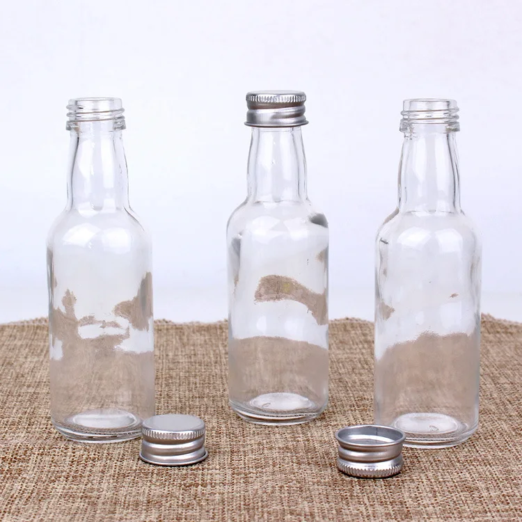 Wholesale 50ml Small Mini Glass Wine Bottle for Liquor Alcohol Juice Drinks  With Screw Cap