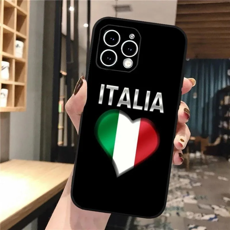 Italian Flag of Italy Mobile Phone Cases For Iphone 16 16plus 16pro 16promax 15 15plus 15pro 15promax Shockproof TPU Cover Shell