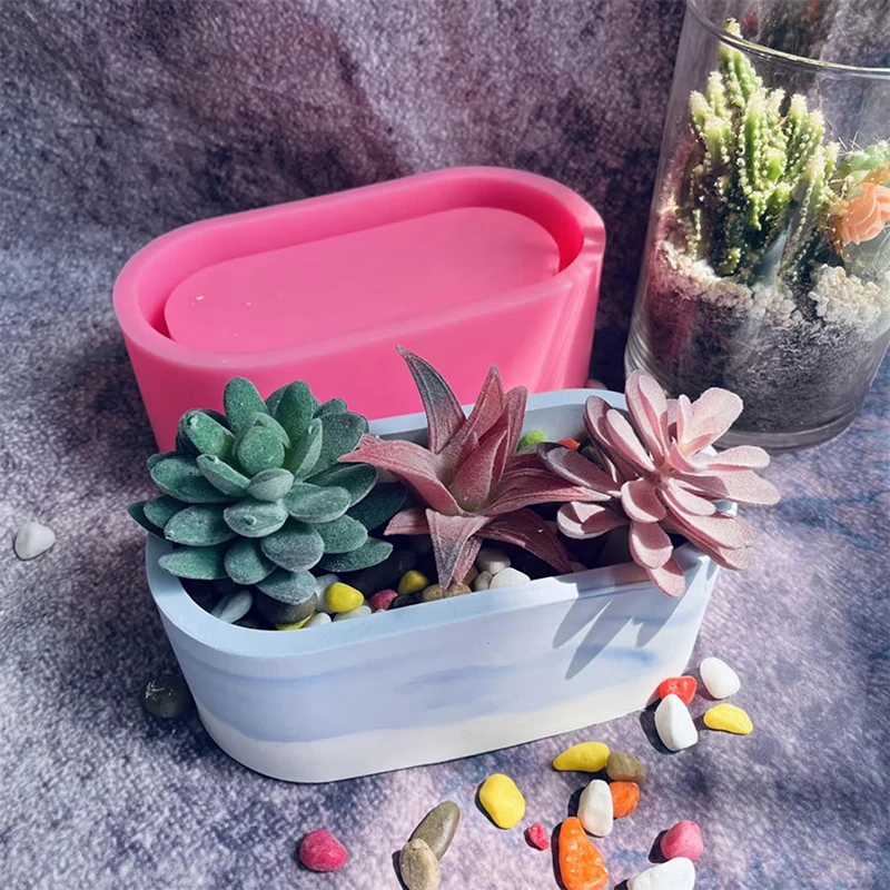 Круглый горшок для суккулентов силиконовая форма «сделай сам» инструмент из цементной смолы ручное украшение лоток снятия