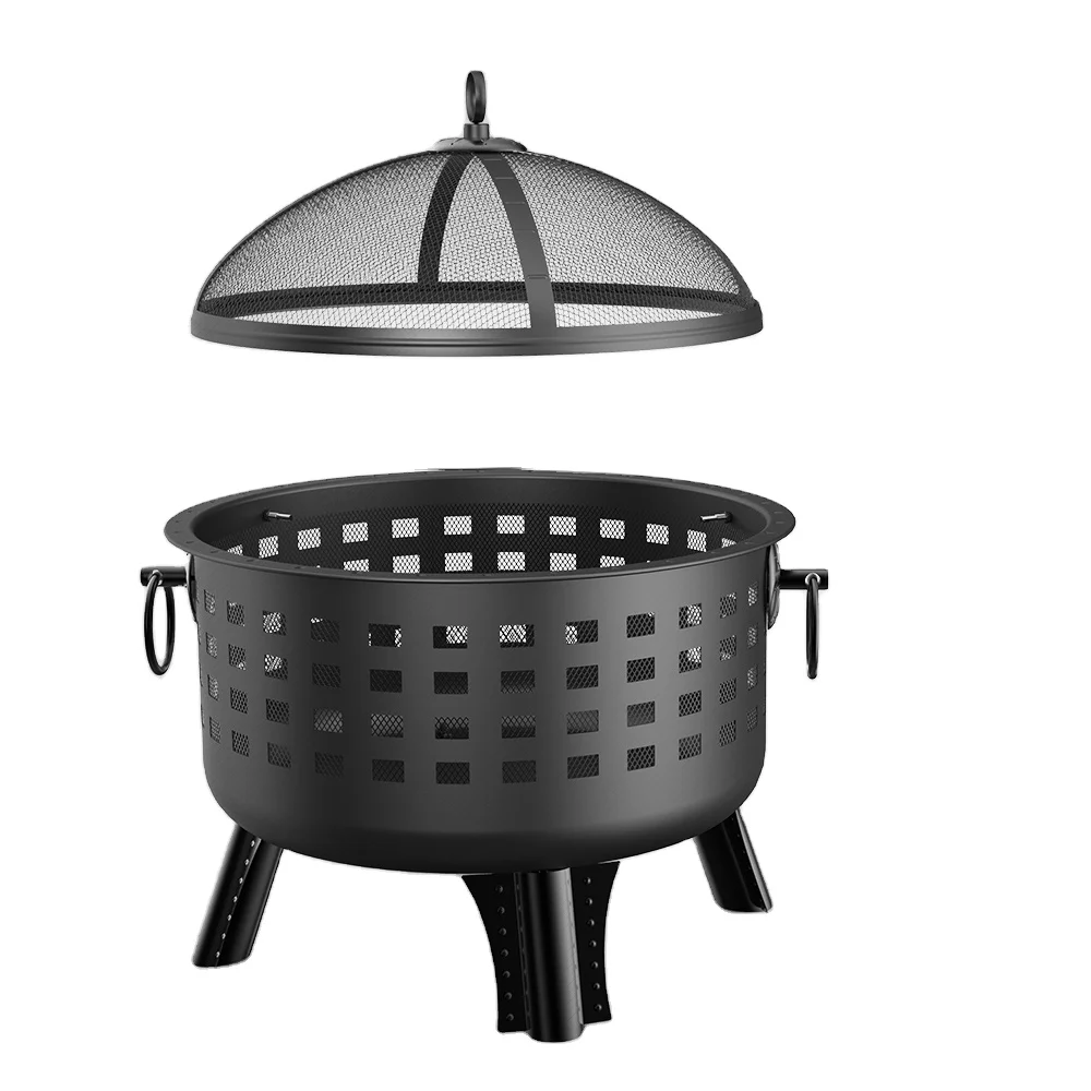 High Quality 25.5 Inches Outdoor Graden Backyard Patio Round Charcoal Wood Fire Pit Fire Basket BBQ Grill