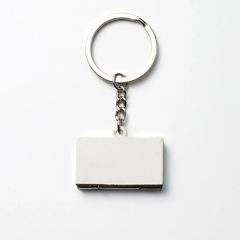 Custom 3D Laptop Keychain simulation Mini Foldable Notebook Computer Keychain Keyboard Keyring Holder Alloy LCD Metal Key Chains