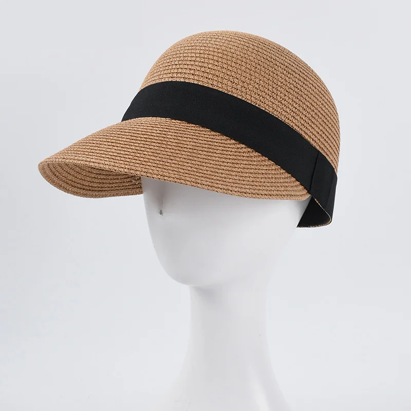Летняя Солнцезащитная Женская бейсбольная соломенная шляпа с логотипом на