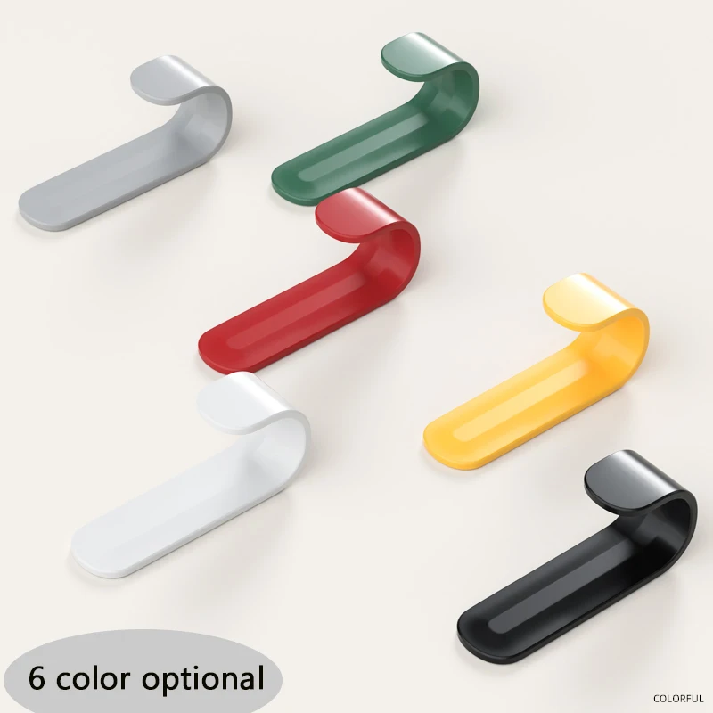 Color J Hook Door Back Coat Hook Kitchen Hole-free Multi-functional Adhesive Wall Hanging Simple Plastic Hook
