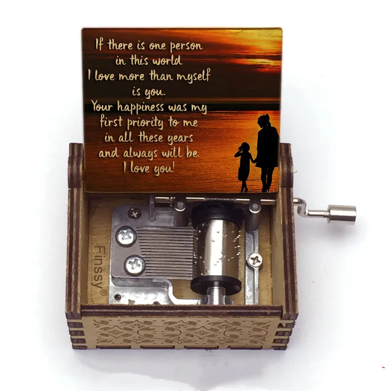 Mini Wooden Musical Box Song Your Are My Sunshine Unique Gift for Birthday Christmas 48