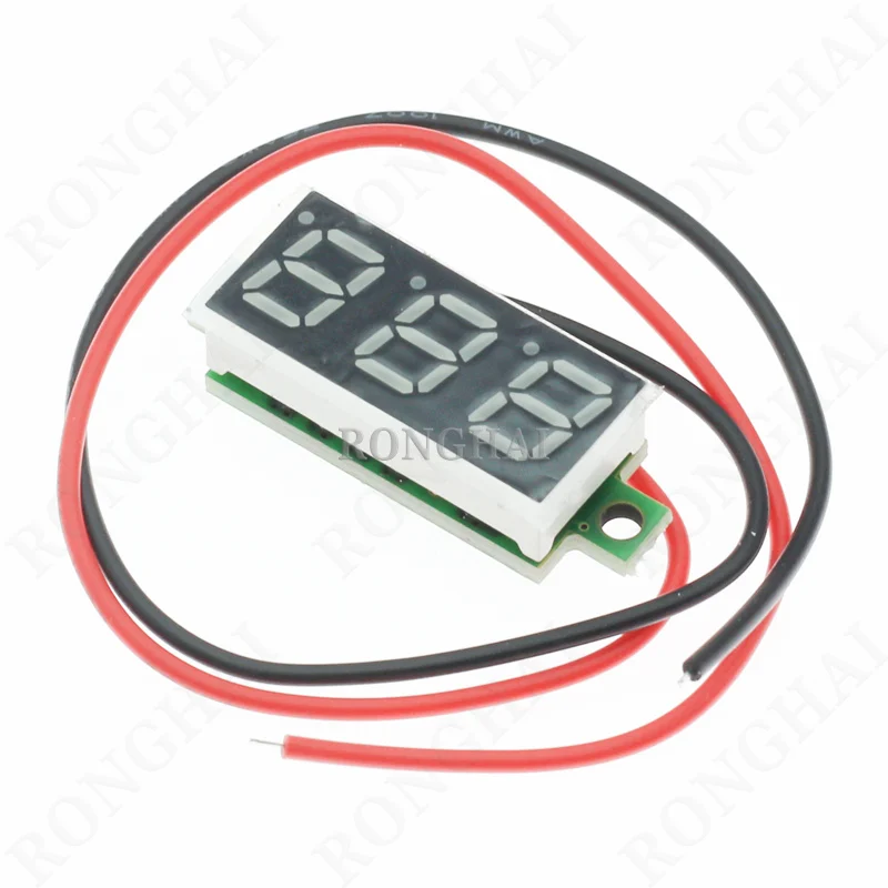 0 28 дюймов DC 2 5 V-40V Мини цифровой вольтметр провода красный синий желтый зеленый светодиодный дисплей экран тестер напряжения