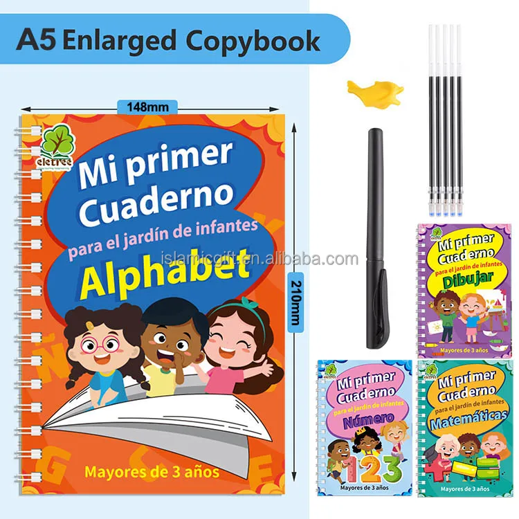 Toddler Educational Magical Tracing Workbook Set Reusable Work Books For Children